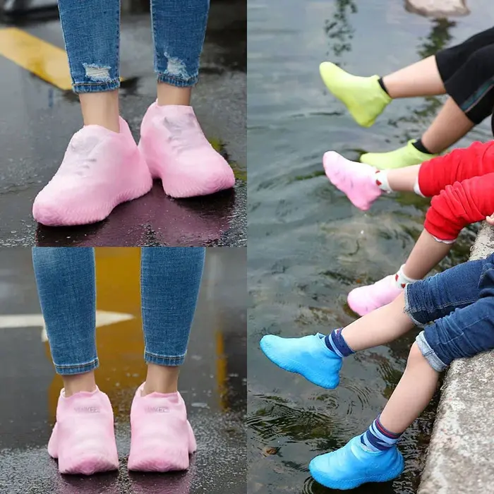 Couvre-chaussures de pluie imperméables réutilisables en Silicone