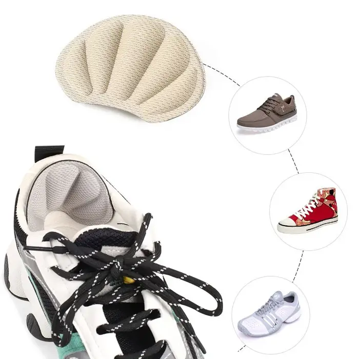Semelles intérieures autocollantes pour talons de sport, 4 pièces, pour chaussures de course, réduct