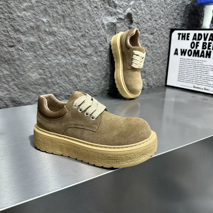 Chaussures Derby Rétro Style Britannique 2026 pour Hommes - Plateforme Rehaussante Antidérapante et Résistante à l'Usure
