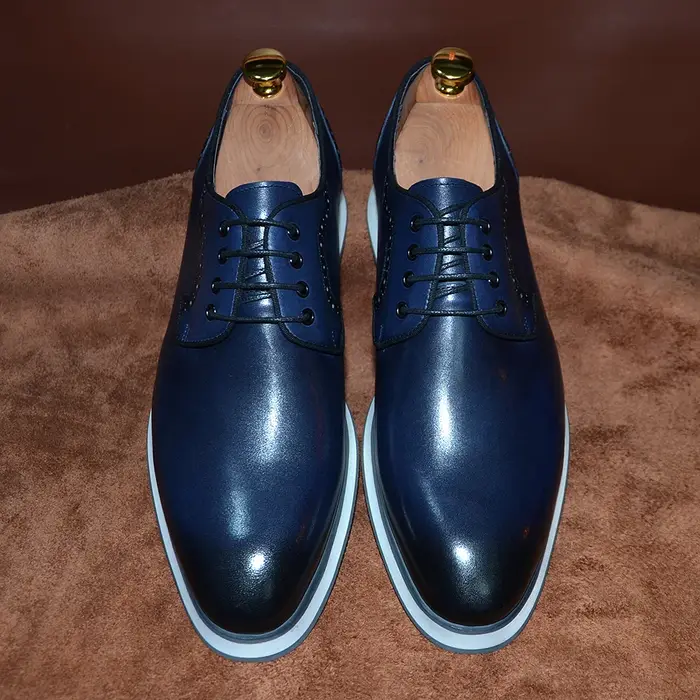 Taille ue 38 à 46 mode décontracté Derby chaussures hommes en cuir véritable Original confortable baskets Shopping