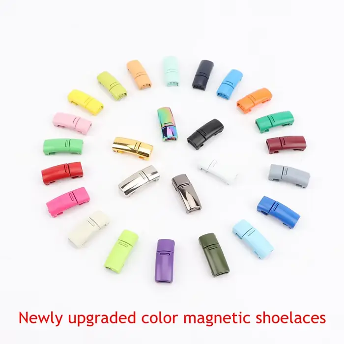 Lacets à fermeture magnétique multicolore sans attache pour chaussures de sport pour enfants et adul