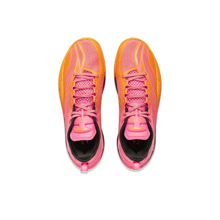 POIZON Li Ning Hurricane Collection Chaussures de basket-ball basses pour hommes Rose Orange ABAU083-11