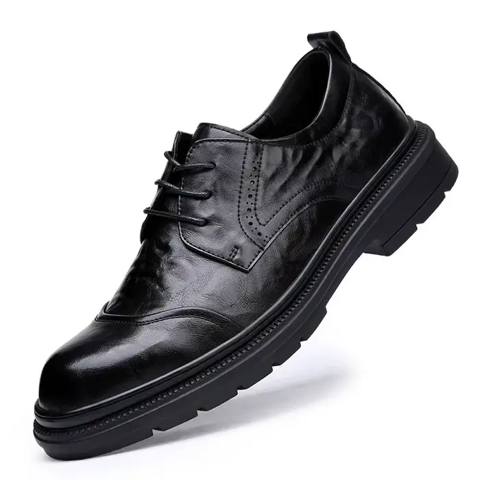 Chaussures habillées pour hommes, style britannique, bout rond, décontractées, respirantes, neuves, 