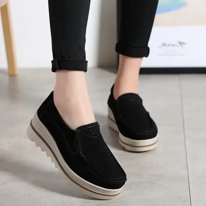 Nouvelles grosses baskets femmes chaussures mode plate-forme mocassins femmes appartements tendance