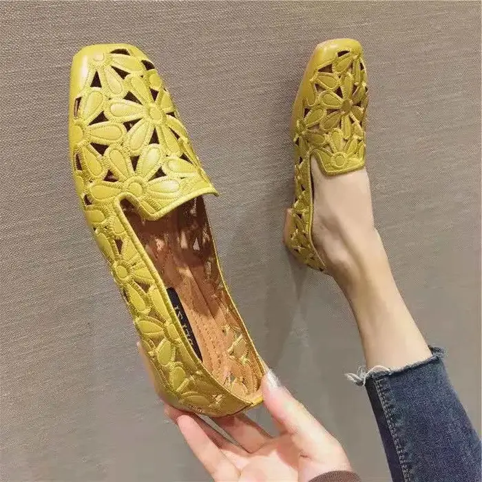 Taille 35-42 chaussures d'été à bout carré pour femmes