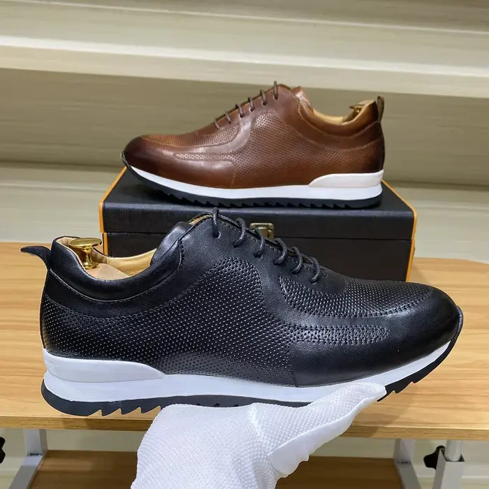 Baskets de luxe en cuir véritable pour hommes, chaussures Oxford classiques décontractées confortabl