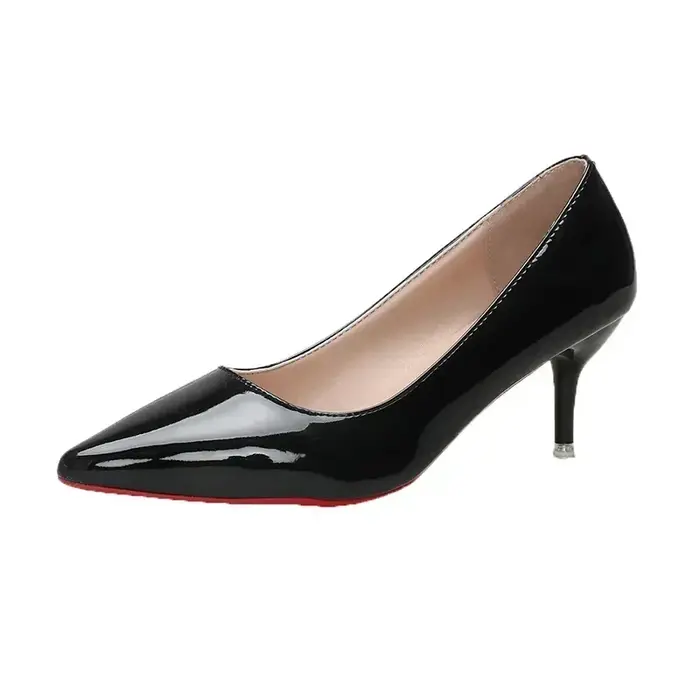 Escarpins classiques à talons hauts pour femmes, chaussures d'automne en cuir, chaussures à talons hauts pour Banquet et mariage, Sexy, fond rouge