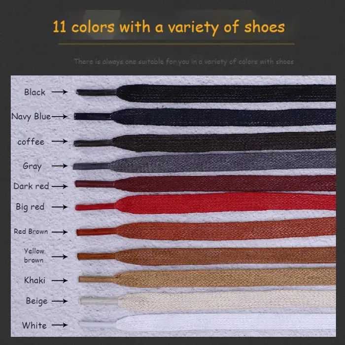 1 paire de lacets 0.8 CM largeur coton ciré plat imperméable lacets unisexe bottes baskets décontrac