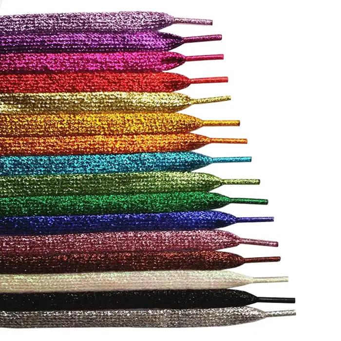 Lacets scintillants pour chaussures, lacets lumineux, aspect métallisé, bling bling, long, Rotterdam