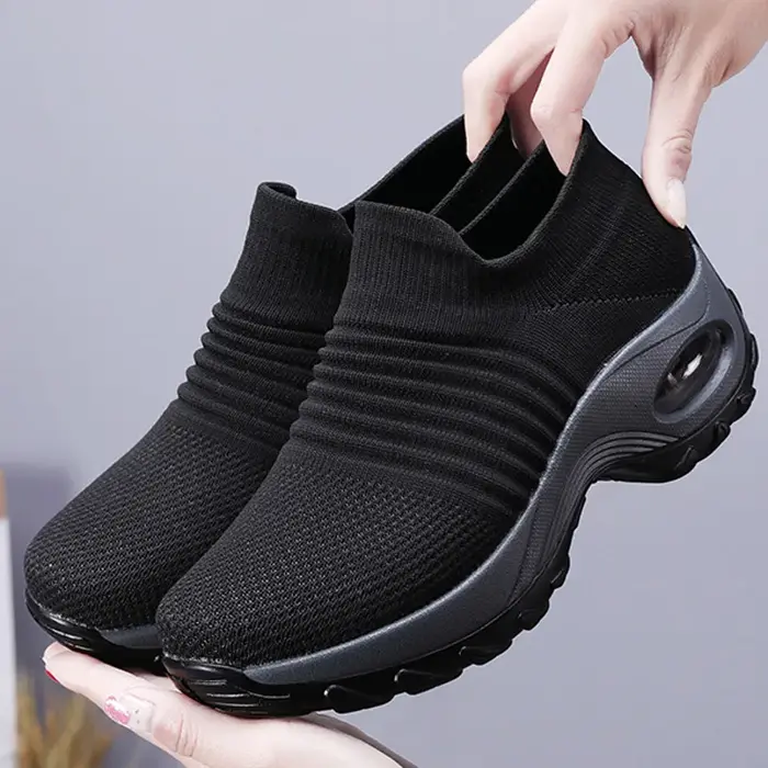 Femmes baskets mode respirant marche maille plate-forme chaussures