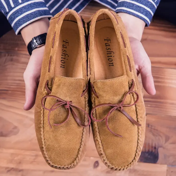 Mocassins en daim et cuir pour hommes