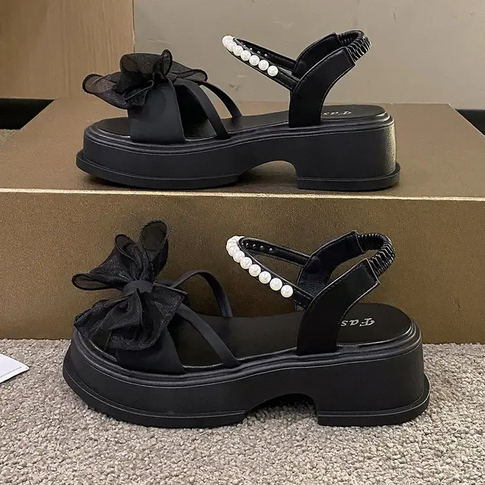 Dames chaussures en vente 2025 été nouvelle mode Bow femmes sandales polyvalent moderne quotidien