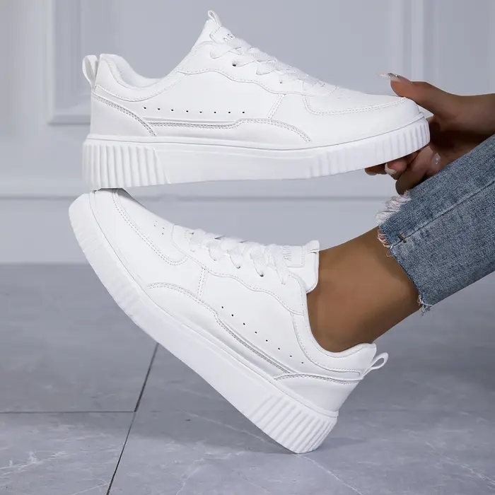 Baskets blanches décontractées pour femmes