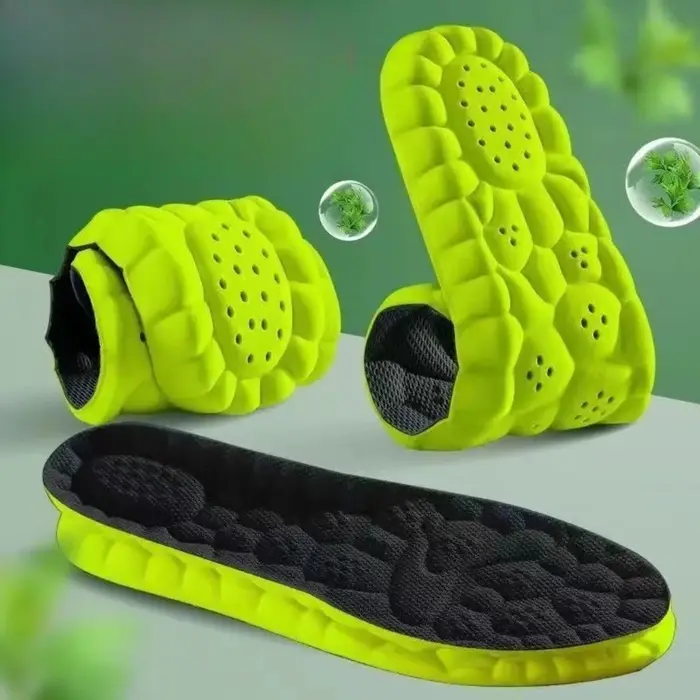 Semelles de sport 4D super douces, absorption des chocs, soutien de la voûte plantaire, coussinets o