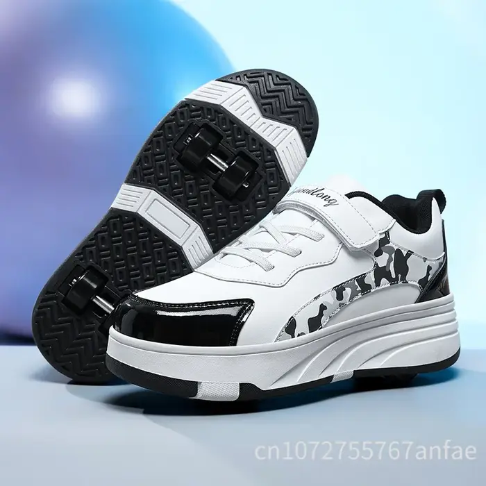 Chaussures de Skateboard pour enfants marche roulante double usage confortable résistant à l'usure en plein air patinage à roulettes baskets filles décontracté Sho