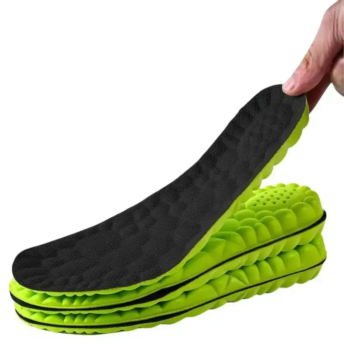 Semelles de sport 4D super douces, absorption des chocs, soutien de la voûte plantaire, coussinets orthopédiques pour la course et le basketball