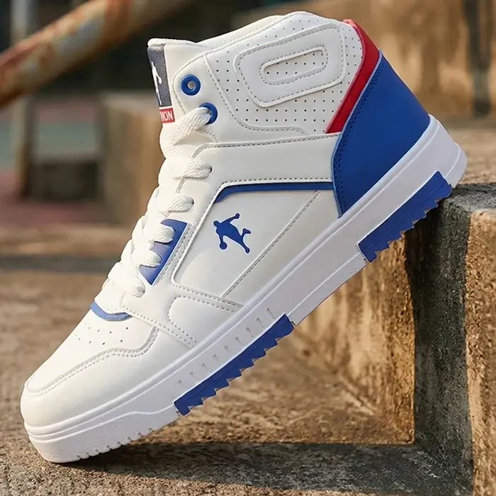 Sneakers blanches à tige haute pour homme