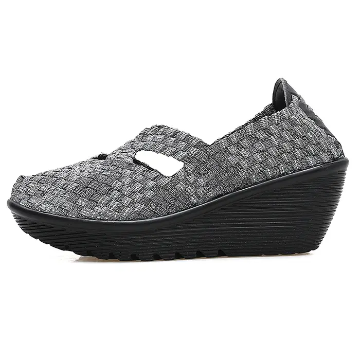 Chaussures à plateforme tissées à la main pour femmes