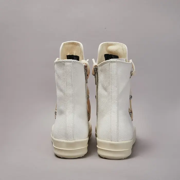 Baskets montantes en toile blanches pour femme