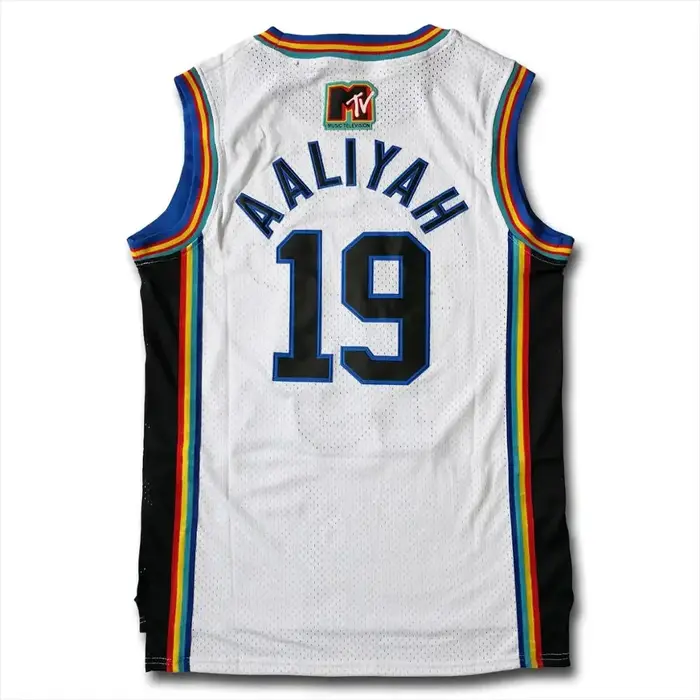 Aaliyah19 # Brick Layers CAMBRIDGE 3 White Basketball Jersey