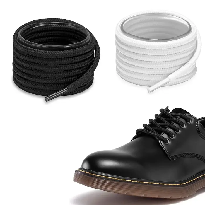 Lacets ronds noirs unis pour baskets