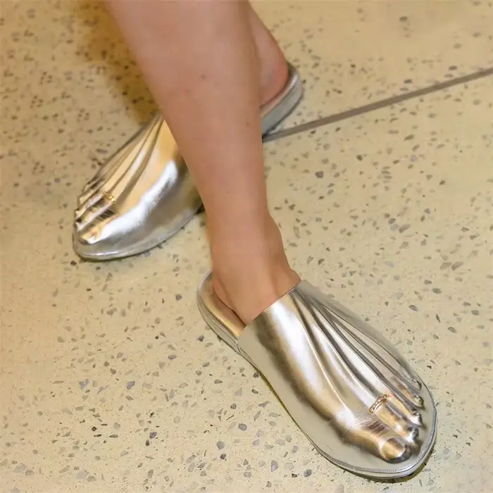 Mules plissées tendance pour femmes
