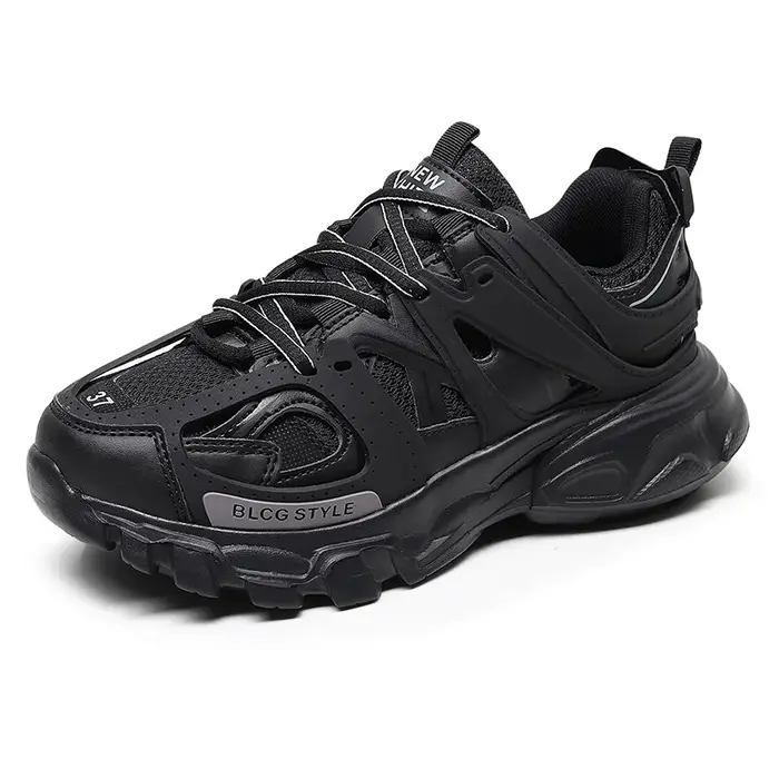 Marque Design noir gris femmes baskets mode nouveaux hommes respirant grosses