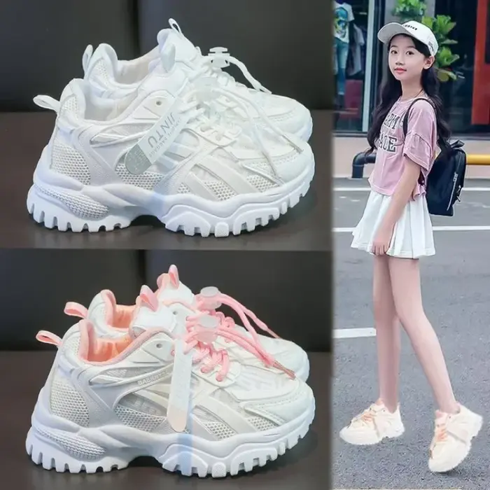 Filles baskets 2025 enfants chaussures décontractées maille plate-forme concepteur Tennis Sneaker 6 à 12 ans