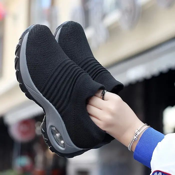Femmes baskets mode respirant marche maille plate-forme chaussures