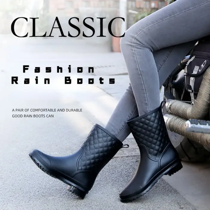 2025 nouvelles femmes bottes de pluie mode anti-dérapant
