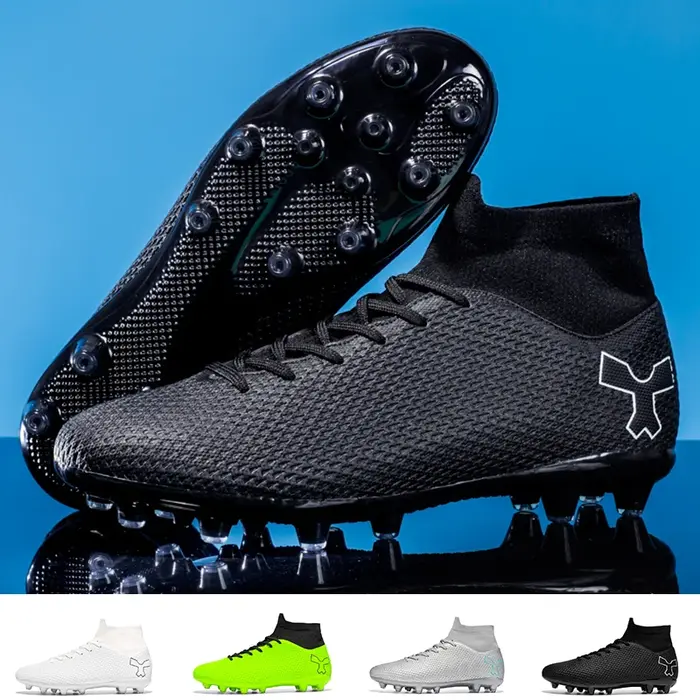 Chaussures de football professionnelles à haut rinçage pour hommes, chaussures de football en salle, chaussures de football en plein air pour hommes