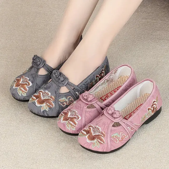 Veowalk-Mocassins en tissu de coton doux pour femmes