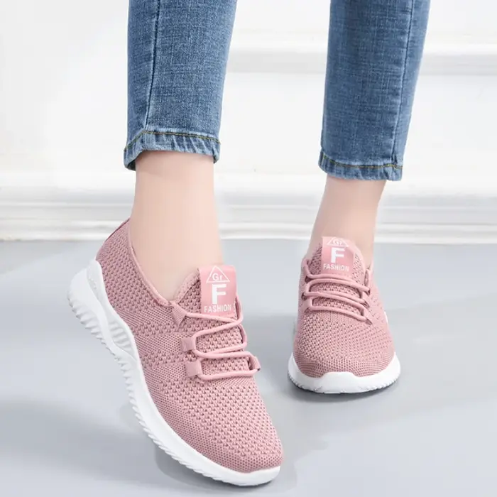 Baskets décontractées confortables pour femmes, chaussures plates respirantes d'été, baskets tendance pour femmes, chaussures de course polyvalentes à lacets, Nouveauté 2026