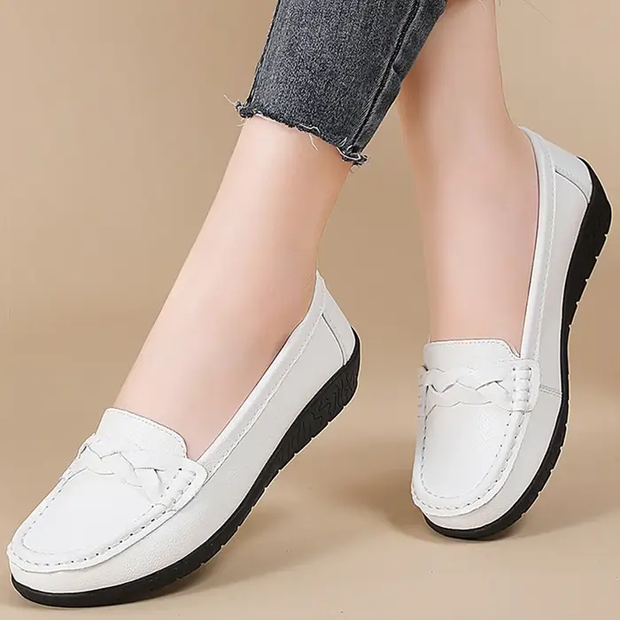 Mocassins Plats en Cuir pour Femme