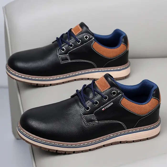 Chaussures décontractées pour hommes quatre saisons, semelle souple, antidérapantes, baskets en cuir