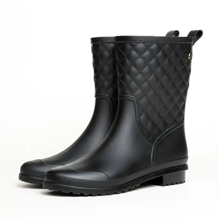 2025 nouvelles femmes bottes de pluie mode anti-dérapant femmes bottes Plaid décontracté chaussures