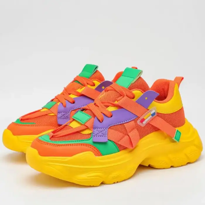 Baskets orange pour femmes