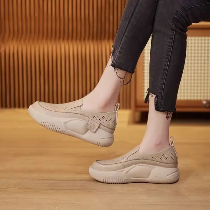 Chaussures simples à bout rond et semelle souple pour femmes