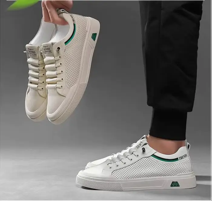 Chaussures décontractées en cuir véritable pour hommes