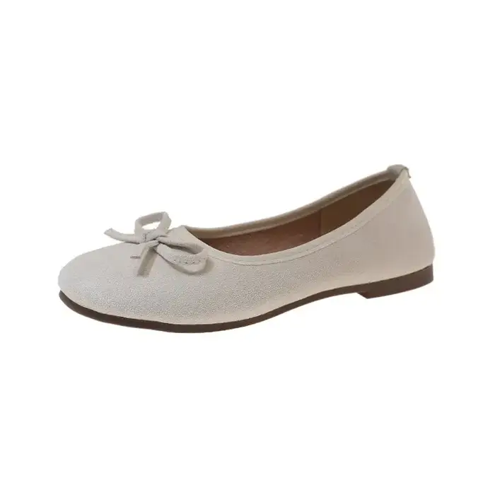 Chaussures plates de luxe 2026 à bout rond, couleur unie, avec nœud tendance, style Mary Jane, pour 