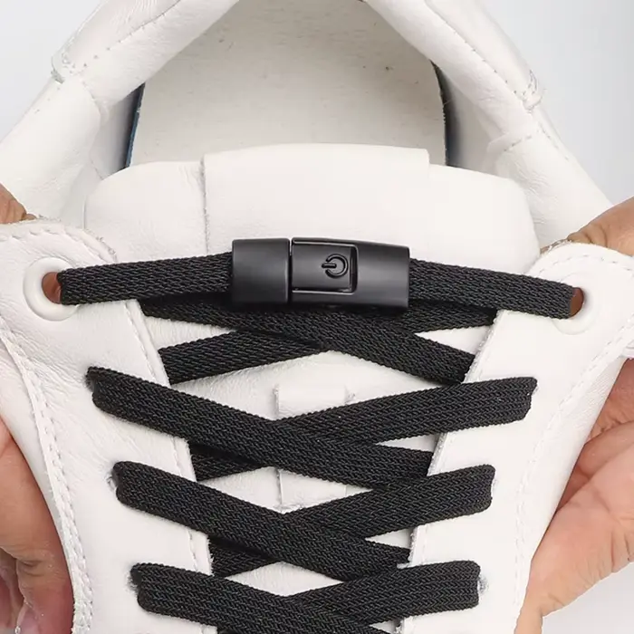 1 paire de lacets de chaussures sans cravate Press Lock Lacets sans liens Lacets élastiques sans lie