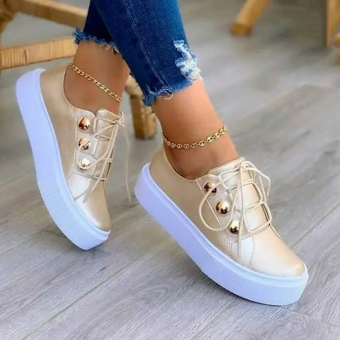 Chaussures pour femmes baskets en cuir Pu mode haute qualité