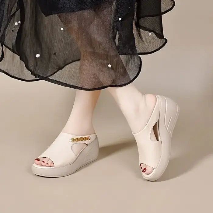Chaussures pour femmes à bout ouvert à plateforme