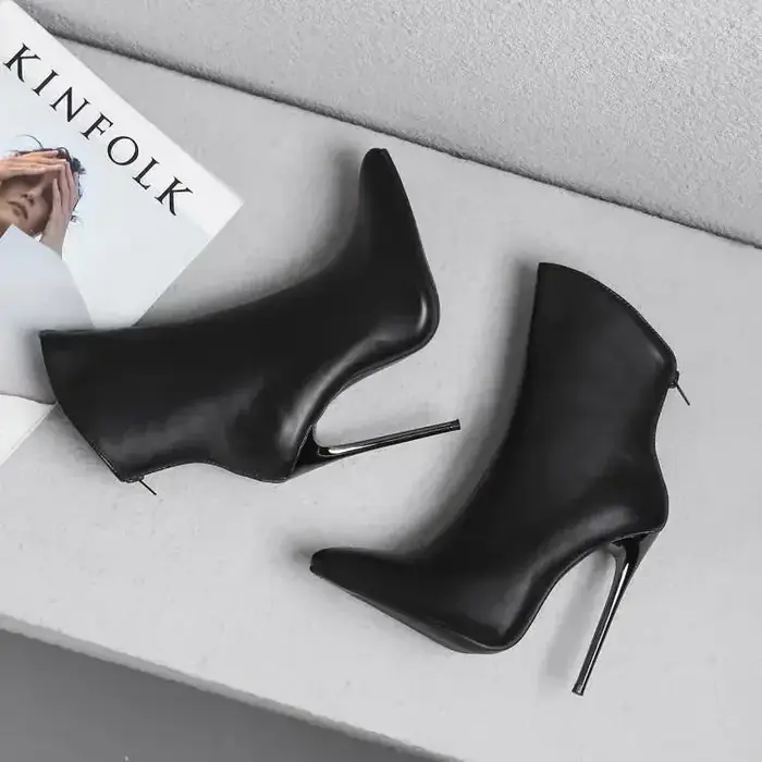 Taille 34-48 chaussure Sexy 12 cm talon haut femmes noir