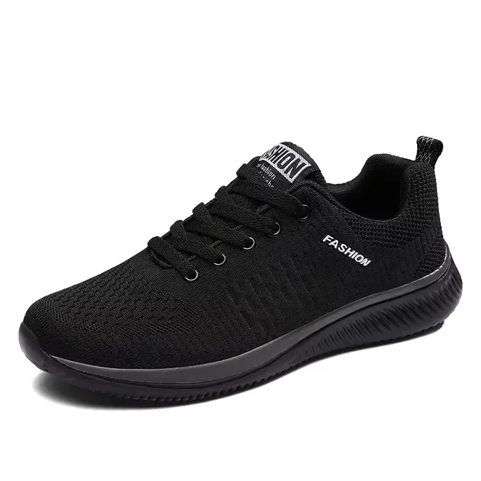 Chaussures de sport pour hommes chaussures baskets noir décontracté confortable tricot baskets respi