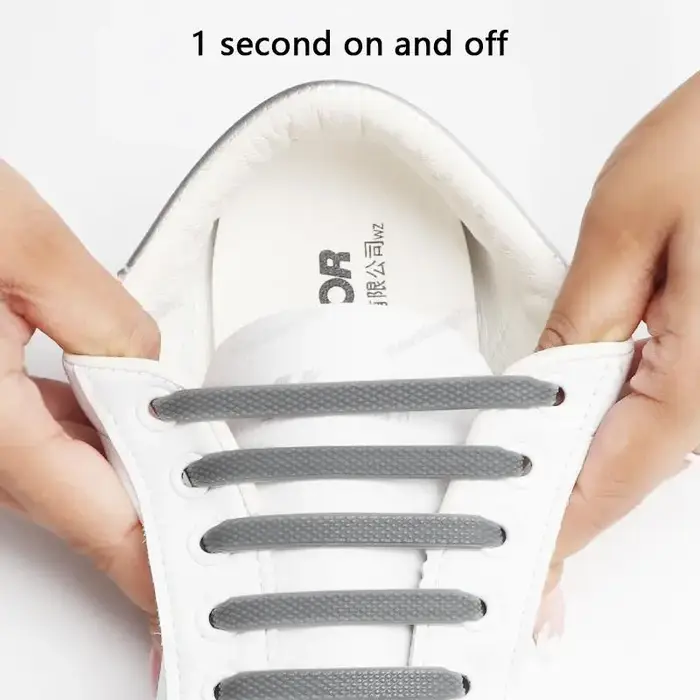 16 pièces lacets en Silicone pour chaussures sans cravate lacets de chaussures lacets élastiques bas