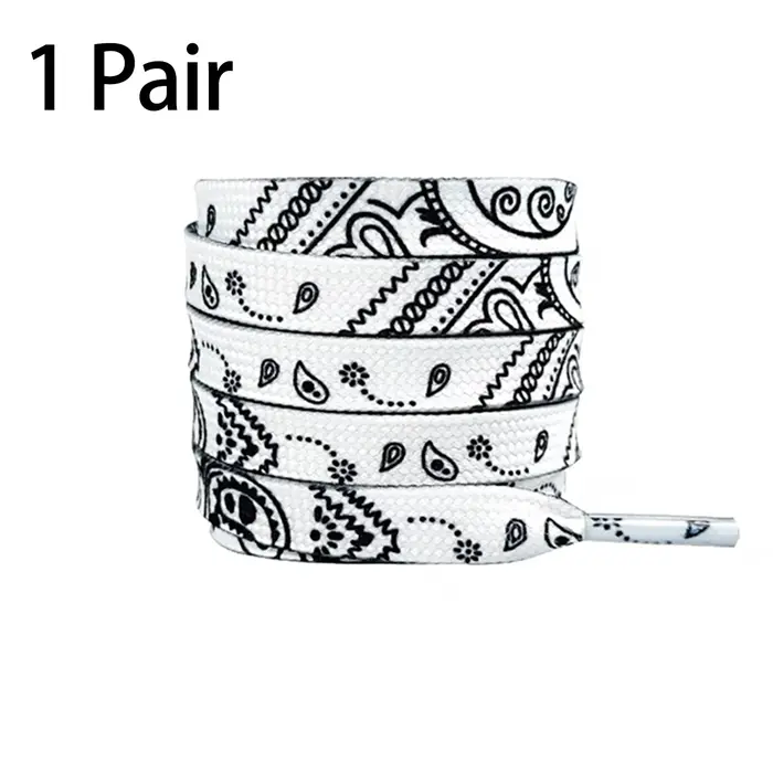 Lacets de chaussures plates pour hommes et femmes, College colorés, motif de fleurs de cajou pour ba