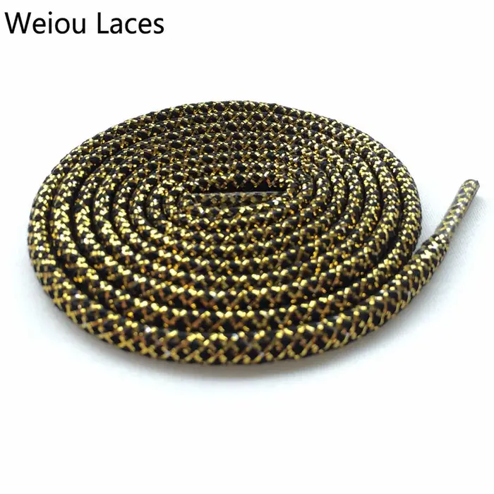 Weiou-Lacets de chaussures métalliques dorés et argentés, cordons de chaussures scintillants, lacets