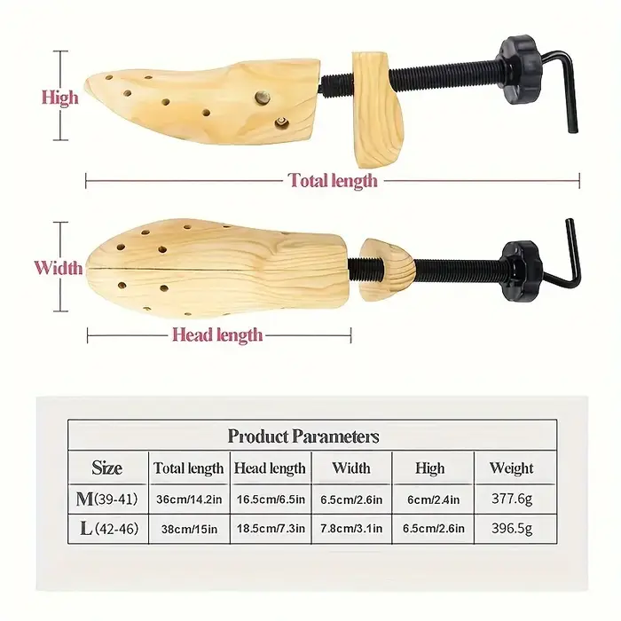 1/2 Paire d'Élargisseurs de Chaussures en Bois pour Femmes et Hommes - Écarteur pour Pieds Larges