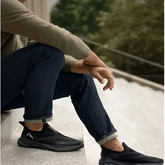 NING hommes SOFT GO 2 tricot sans lacet chaussures de marche décontractées coussin confort maille Stable Jogging